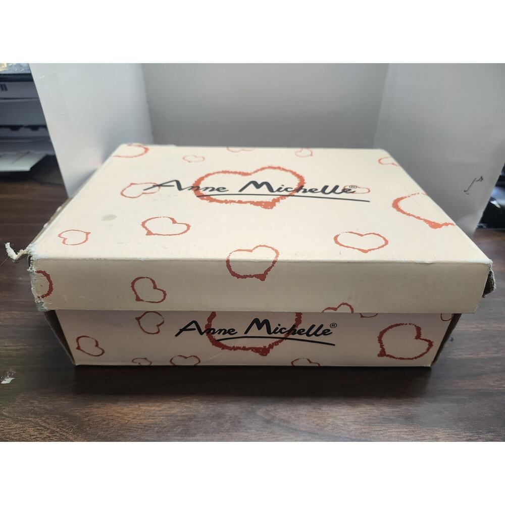 Vintage Anne Michelle Heels Pink & Blk 8.5 Zinc-15 Womens Shoe